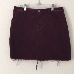 Burgundy Corduroy Skirt